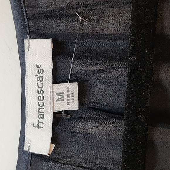 Francesca Womens Top Laurie Tie Front Tiered Blouse Polka Dot Beaded Sz Meduim - Picture 8 of 16